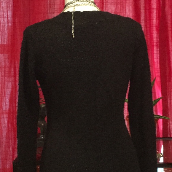 Energie Black Fuzzy Sweater Size Medium - Picture 6 of 7